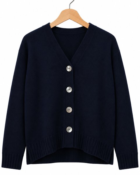Cardigan boxy donna in pura lana merinos extrafine