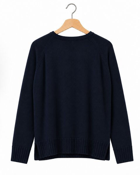 Maglia girocollo boxy donna in pura lana merinos extrafine