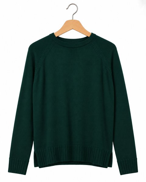 Maglia girocollo boxy donna in pura lana merinos extrafine
